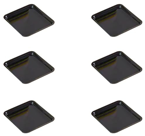 Aoktorkit Lot de 6 soucoupes carrées en plastique pour pot de fleurs intérieur et extérieur Noir 12 x 12 cm