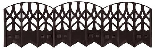 Recinzione da giardino piccola recinzione bordo palizzata recinzione decorativa marrone 5,1 mb decorazione giardino disposizione fiori piante plastica elegante semplice montaggio modulare flessibile