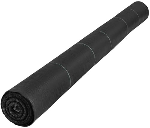 UBOHUZ Große Unkrautbarriere-Landschaftsgewebe-Garten-gewebte Bodendecker-Matte, Unkrautbekämpfungsgewebe-Membran, Garten-Bodendecker, Schwarz Für Garten，Patios(250 x 4 ft)
