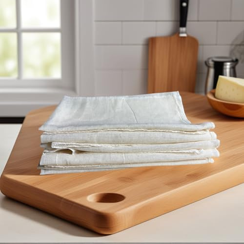 6PCS Cheesecloth for Straining, 50 x 50 cm, Grade 100, Reusable Unbleached Cotton Hemmed Cheesecloth for Straining Butter, Nut Milk