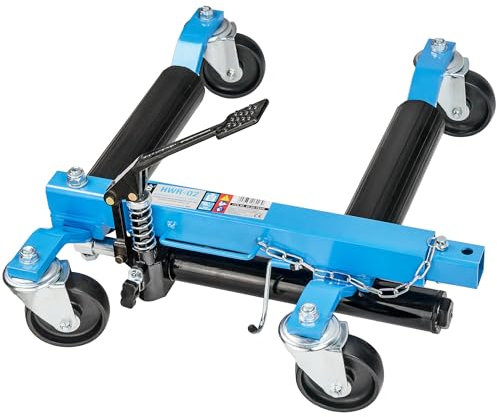Stix Rangierhilfe HWR-02-1x PKW Rangierroller mit 680 kg Tragkraft - Auto Rangierheber bis 300 mm Reifenbreite - für Werkstatt & Garage (Hydraulisch HWR-02)