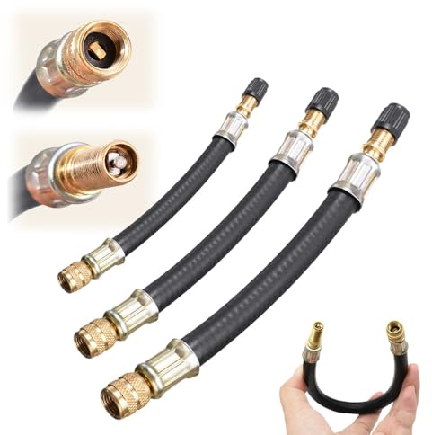 Ventilverlängerung Autoventil, Autoventil Verlängerung, Adapter für Fahrradventile, Entil Verlängerung Autoventil Adapter mit Ventilkappe für universelle Autos, LKWs, Motorräder, Fahrräder (3pcs)