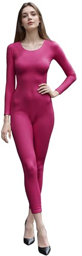 Wildarms Maillot de ballet y gimnasia para mujer - Traje de baile de manga larga y cuello redondo para actuaciones y entrenamientos (Rosa-rosa, M)