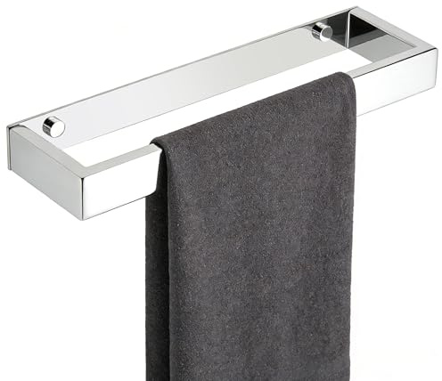 SAYAYO Toallero Pulido Toalleros de Baño Sin Taladro Colgador Toalla Baño Adhesivo SUS304 Acero Inoxidable Toallero Baño Adhesivo para Baño y Cocina 30cm, Instalaciones Perforadas y Autoadhesivas
