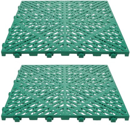 MOTHNUR 2 Pezzi Piastrelle Pavimento Garage in Plastica Interbloccanti Quadrata per Drenaggio Esterno Tappeto Antiscivolo Modulare per Lavaggio Auto e Officina