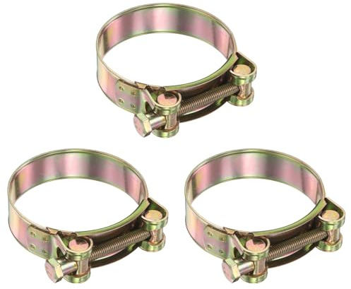 sourcing map 3pcs T-Bolt Hose Clamp 86-91mm (3.39-3.58) Galvanized Carbon Steel Adjustable Intake Radiator Pipe Clamps for Automotive Plumbing Industrial Pipes