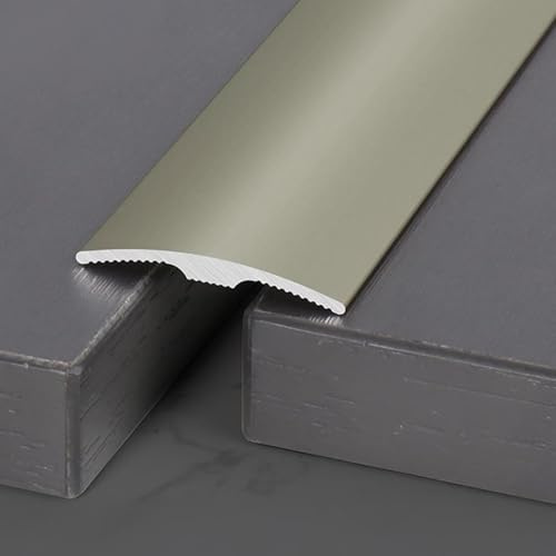 Listones Transición Suelo Metálicos - Listón Umbral De Aluminio, Moldura Borde Para Baldosas, Madera Y Laminado, Listón Divisor Plana Fácil Instalación(Champán,W3cm)