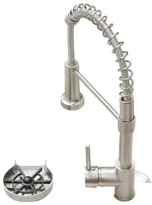 G1/2 Faucet Glass Rinser For Home Sink Automatic Cup Scourer Washer Bar Coffee Pitcher Wash Cups Tool Household Kitchen(Brushed Nickel)