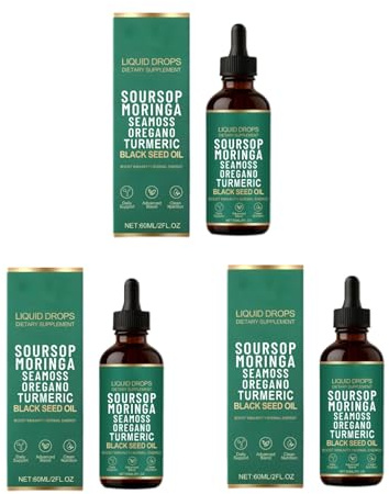 Gotas líquidas naturales de guanábana, sistema inmunológico y apoyo a la salud intestinal, para apoyo celular, refuerzo inmunológico, sin alcohol,3Pcs