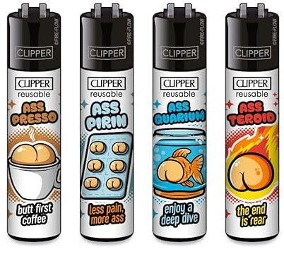 Clipper Feuerzeuge Ass Collection 2 (4er Set), Neue Motive 2026
