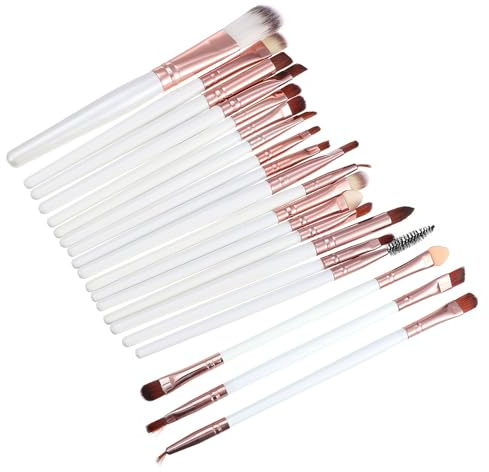 Generic Kit de Maquillaje Portátil 20 Brochas de Material Sintético para Base y Sombras de Ojos, Mango Cómodo para Adolescentes, Adecuado para Viaje y Obsequio