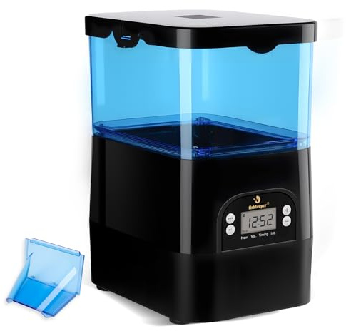 fishkeeper 2.8L Automatischer Futterautomat Teich Außen Programmierbarer | Koi Teich Futterspender mit LCD-Display, Wetterfester und Kippsicherer Teichfutterspender, Ideal für den Freien und Urlaub