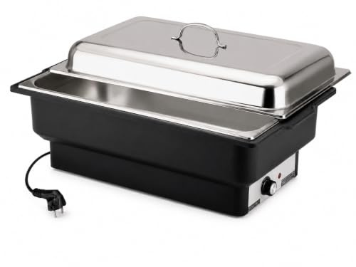 APS 12232 Elektro-Chafing Dish, 57 x 35 x 28 cm Speisebehälter, Elektro-Wasserbecken mit Temperaturregelung, Elektro-Chafing Dish mit poliertem Deckel, 220-240 V, 760-900 Watt