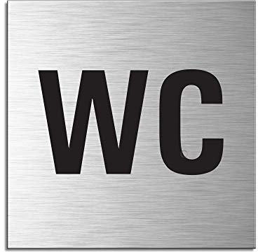 Señal Cartel Aluminio Cepillado 120x120 mm WC No.17103-S