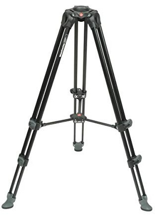 Manfrotto Trípode de Video telescópico de Aluminio de 3 Secciones con esparcidor de Nivel Medio