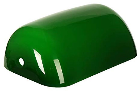 Newrays Replacement Glass Bankers Lamp Shade Cover for Desk Lamp (Green)