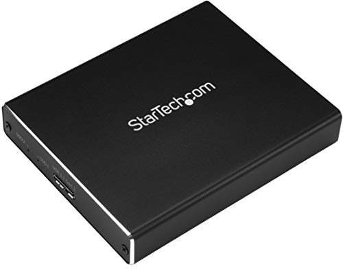 StarTech.com SSD hårddiskhölje för två M.2-hårddiskar – USB 3.1 typ C – USB C-kabel – USB 3.1-fodral till 2 x M2-adaptrar