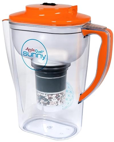 Wasserfilter AcalaQuell Sunny | Orange | Kannenfilter | Aktivkohle Wasserfilter | Kreiert köstlich schmeckendes, wohltuendes Wasser