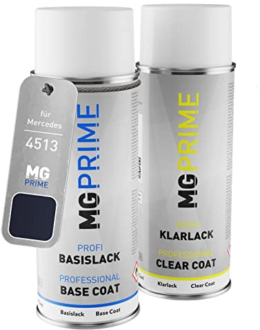 MG PRIME Autolack Set Spraydose für Mercedes 4513 Dunkelviolett + Klarlack | Violet Fonce, Set aus Basislack + Klarlack, Sprühdosen 400ml