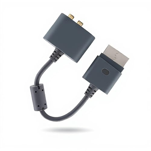 ASHATA Audio Video Kabel für Tragbar Optisch Audio Kabel Adapter,Composite Audio Video AV Kabel Cinch Adapter für 360 Grau
