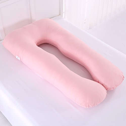 AEIL U-förmiges Schwangerschaftskissen Seitenschläferkissen, Lagerungskissen Kuschelkissen mit Abnehmbarem und Waschbarem Bezug (Rosa)