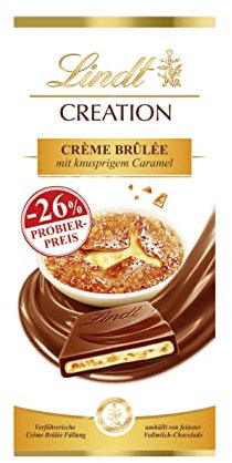 Lindt Schokolade Creation Créme Brûlèe, Promotion | 150 g Tafel | Crème Brûlée Füllung mit knusprigem Karamell, umhüllt von feinster Vollmilch-Schokolade | Schokoladentafel | Schokoladengeschenk