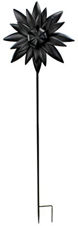 DARO DEKO Metall Garten-Stecker Blume 120cm schwarz