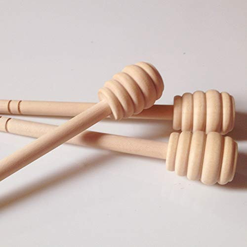 ZHONGJIUYUAN Lot de 3 cuillères à miel en bois, cuillères à miel pour pots de miel et cadeaux de fête de mariage