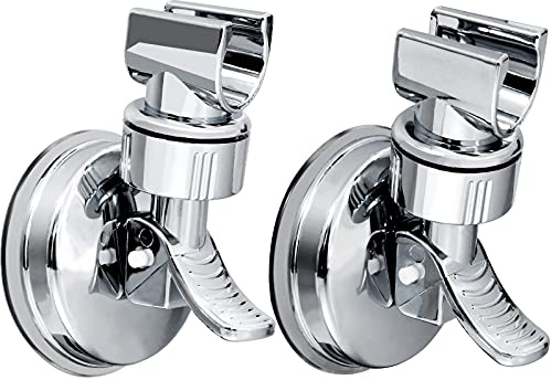 Pufeuoo 2PCS Shower Head Holder Adjustable Wall Bracket Removable Suction Cup No Drilling for Home Hotel Bathroom