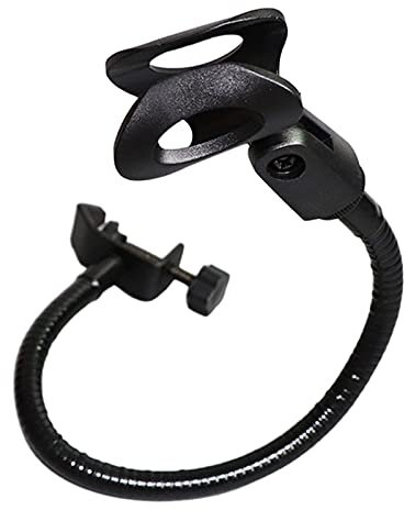 Support de microphone flexible en col de cygne avec pince de bureau robuste 3/8 à 5/8, adaptateur à vis réglable à 360°, compact pour micros