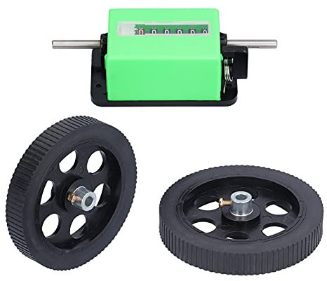 Hyuduo Metri a Rullo, Contatore Meccanico della Lunghezza a 6 Cifre con Intervallo 0-99999.9 Metri JM316, per la Misurazione di Tessuti,altre Parti di Movimento Lineare