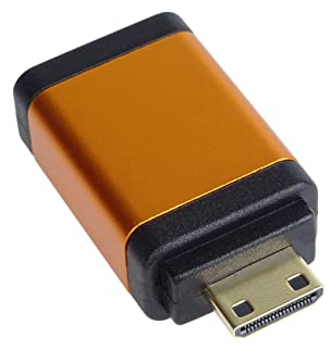 PremiumCord Adaptador HDMI Tipo A a Mini HDMI Tipo C Hembra a Macho 4K @ 60Hz Full HD 1080p Naranja