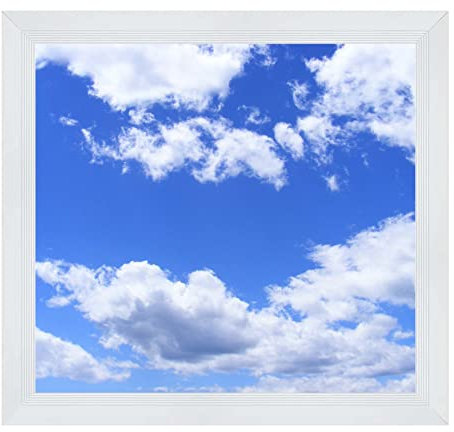 G.W.S® Sky Cloud Pattern Ceiling Light, Slim 3CCT 595mmx595mm (2'x2') Square LED Recessed Flat Panel Light, 0-10V Dimming, Pack of 1