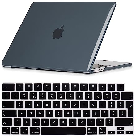 Se7enline Compatible with Mac Air 15 inch Case 2025 2024 2023 Hard Laptop Cover for MacBook Air 15.3-inch M4 M3 M2 Chip Model A2941/A3114/A3241 &Keyboard Protective Cover, Crystal Black | 2 in 1 Matte Hard Shell Laptop Case with Keyboard Cover Anti-Scratch Heat Dissipation Full Port Access Slim Lightweight