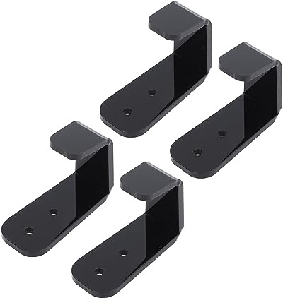 Lot de 4 supports muraux polyvalents pour crosse de hockey en acrylique noir pour club, bar, garage