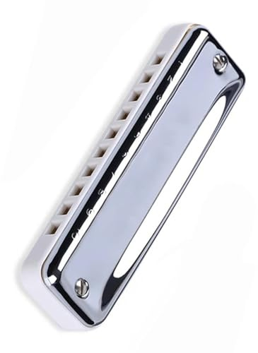 10-Loch Diatonische Mundharmonika Blues Harp ABS Langlebiges Musikinstrument Mundharmonika-Set (Color : Bb)