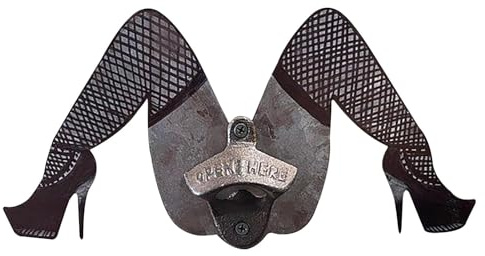 Abrebotellas de patas divertidas – Abrelatas de cerveza, patas divertidas y vintage, sacacorchos geniales, arte de metal montado en la pared, forma de piernas sexy, abridor de cerveza manual para