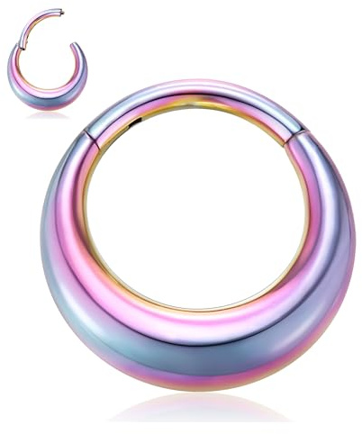 hengkaixuan 16G Septum Piercing Septum Clicker Ring Septum Hoop Schmuck für Frauen 316L Edelstahl Nase Hoop Ring Daith Knorpel Hoop Ohrring Segment Clicker Ring Tragus Helix Conch Piercing 8mm 10mm