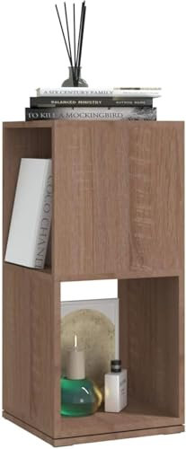 ShGaxin Drehregal Sonoma-Eiche 34,5x34,5x75,5 cm Holzwerkstoff, Standregal, Drehbares Bücherregal, Drehbares Regal, Bad Regal, Bücherturm Freistehend, Toilettenregal - 339560