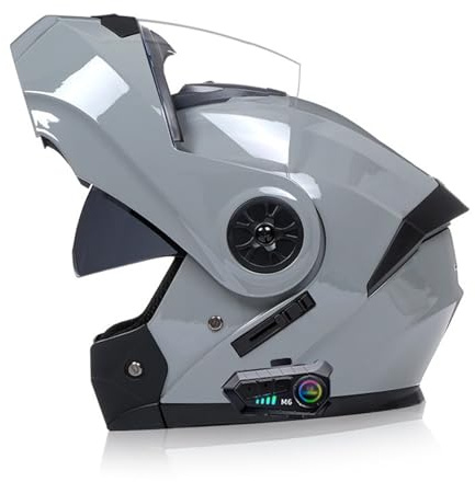 ZHTBATE Casco Integrato Apribile con Interfono Omologati ECE Casco Moto Modulare Bluetooth Caschi Modulari per Uomo Donna con Doppia Visiera Casco Integrale Casco Crash