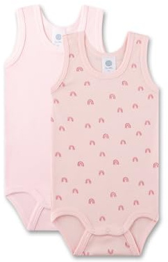 Sanetta babybody ärmlös (dubbelpack) beige | högkvalitativ och hållbar unisexbody av ekologisk bomull. Innehåll: Uppsättning av 2 babybody, ROSA, 74