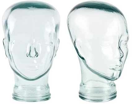 Viste-lo Dekorativer Mannequinkopf, Kopf aus recyceltem Glas, Display für Glaszubehör, Hutständer, Mützen, Helme und mehr, hergestellt aus recyceltem Glas. (Kopf)