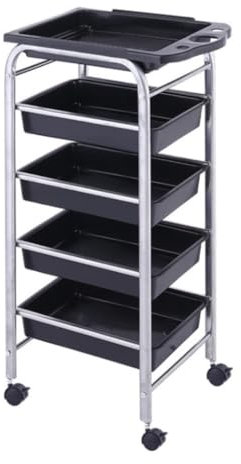 Friseurwagen Salonwagen Metall-Trolley Für Schönheitssalons, Abnehmbare Schublade, Rolltablett Für Spa-Friseur Mit Rädern, Mobiles Utility-Tool Für Salons Bedienungswagen Arbeitswagen Rollwagen(Silver