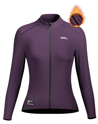 INBIKE Fahrradtrikot Damen Warm mit 3 Taschen Winter Fleece Slimfit Hochelastisch Atmungsaktiv FG102