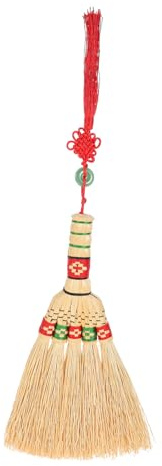 AUTSUPPL Khaki Corn Broom Hand Broom for Cleaning Bedrooms and Sofas Multi-functional Desktop Dust Brush with Short Handle for Hard-to-reach Areas Lightweight and Sturdy