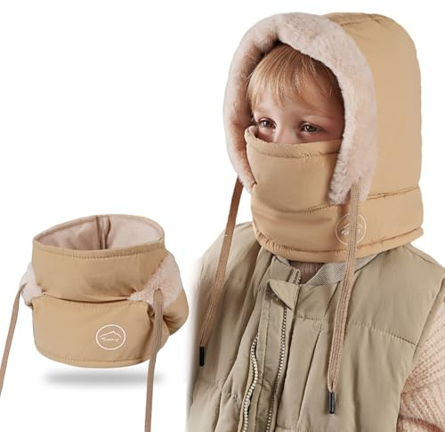 TAGVO Cagoule d'hiver Thermique pour Enfants 4-10 Ans, Multifonctionnel Masque de Ski Cycliste en Laine Polaire Ajustable et Coupe-Vent, Casquette Bonnet Chapeau avec Cache-Cou pour garçons et Filles