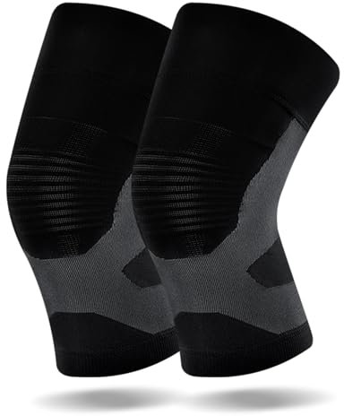 Yasdyri Knee Compression Sleeve for Men and Women Knee Support Anti-Slip Knee Brace for Arthritis, Tendinitis, Meniscus Tear,Ligament Injury,Running, Basketball, Walking, Sports 2 Pack (Black, M)