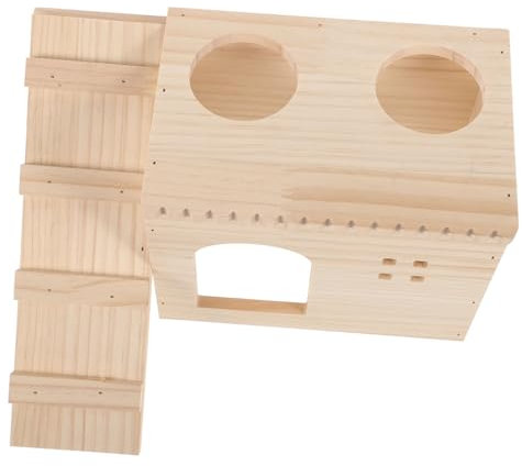 YARNOW Holzhamsterhaus Mit Leiter Für Hamster Spielplatz Holzhamsterhaus Für Kleine Tiere Hamsterkletterspielzeug Haustierbedarf