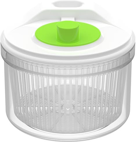 ZENO Salad Spinner | Small Salad Washer & Spinner | Easily Wash Lettuce, Vegetables, Fruit & More | Easy to Store | 3 Piece Dryer | Use As Serving Bowl & Washing Basket | BPA Free Clear Plastic