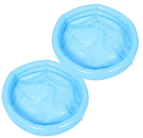 SHERCHPRY 2 Pairs Inflatable Pool Foot Bath Tub Set with Pump Portable Foot Soaking Basin for Family Relaxation Quick Inflation Lightweight Design for Pool Spa Use Blue